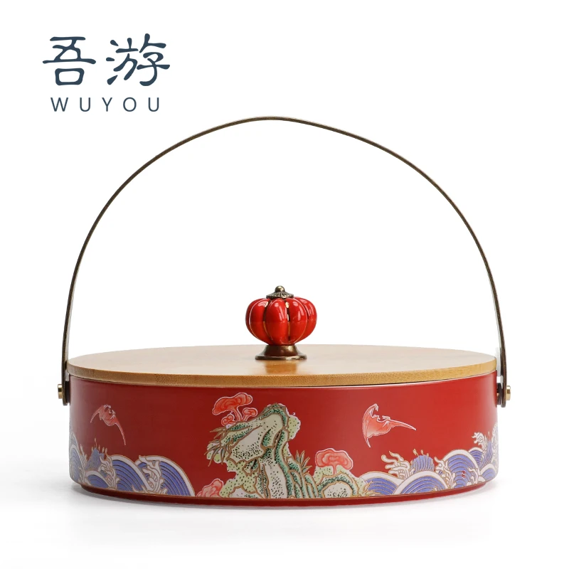 Rushed Wedding Candy Box Creative Home Living Room Dried Fruit Plate Snack Storage Box Chinese Plate Seeds Melon Divided Style