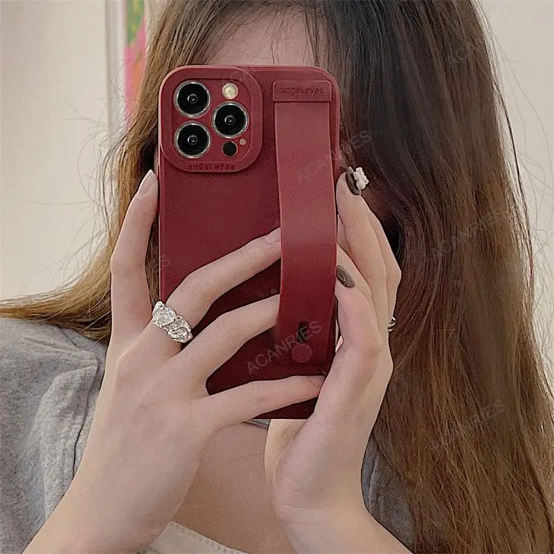 حزام اليد غطاء من السيليكون آيفون 12 11 13 14 برو ماكس بلس ميني X Xs Xr 7 8 14plus 14pro شريط للرسغ حامل غطاء Se 2022 #5