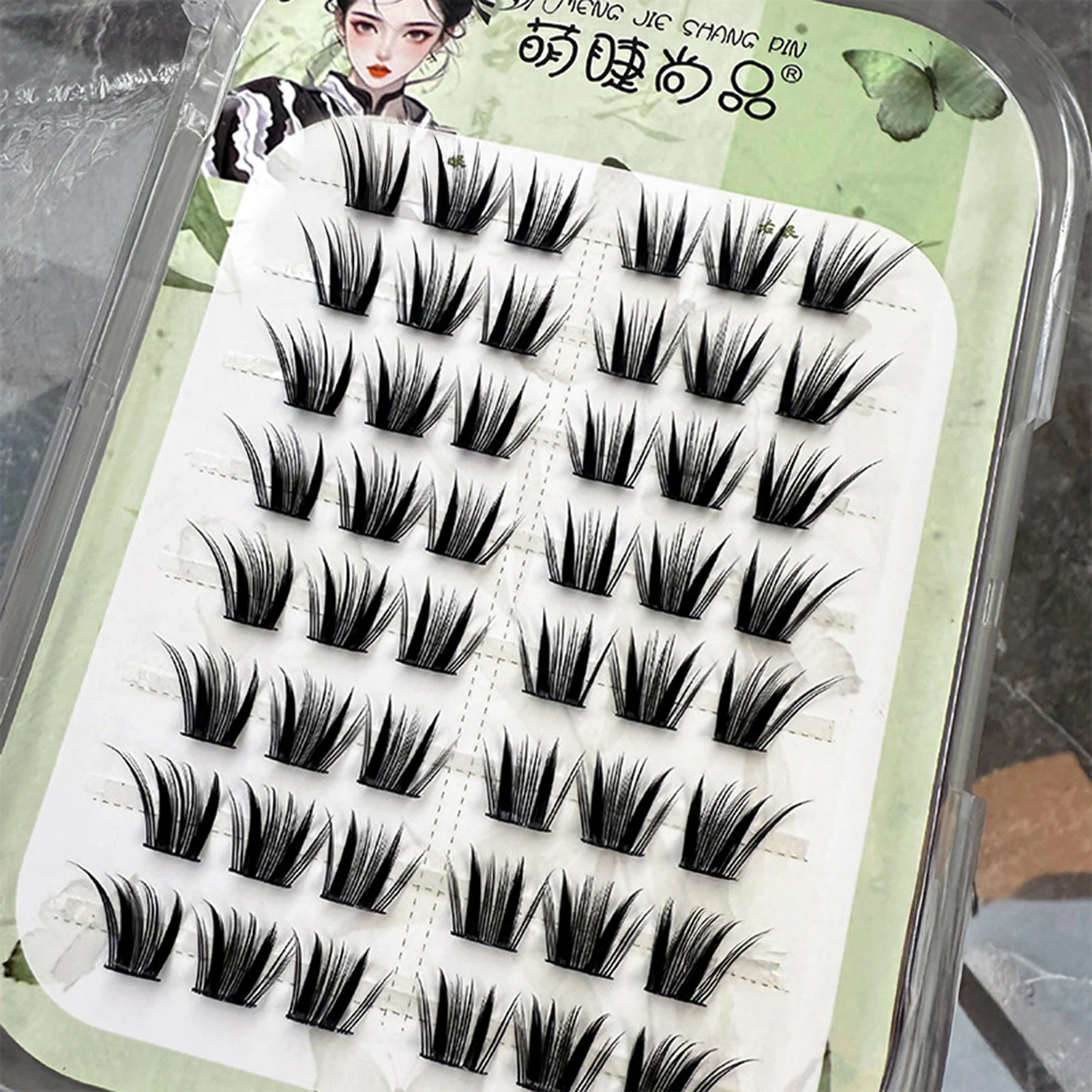 Natürliche flauschige Fuchs-Stil falsche Wimpern 3D einzelne Wimpern Cluster Manga selbstklebende Wimpern Nerzpelz Wimpern für Make-up