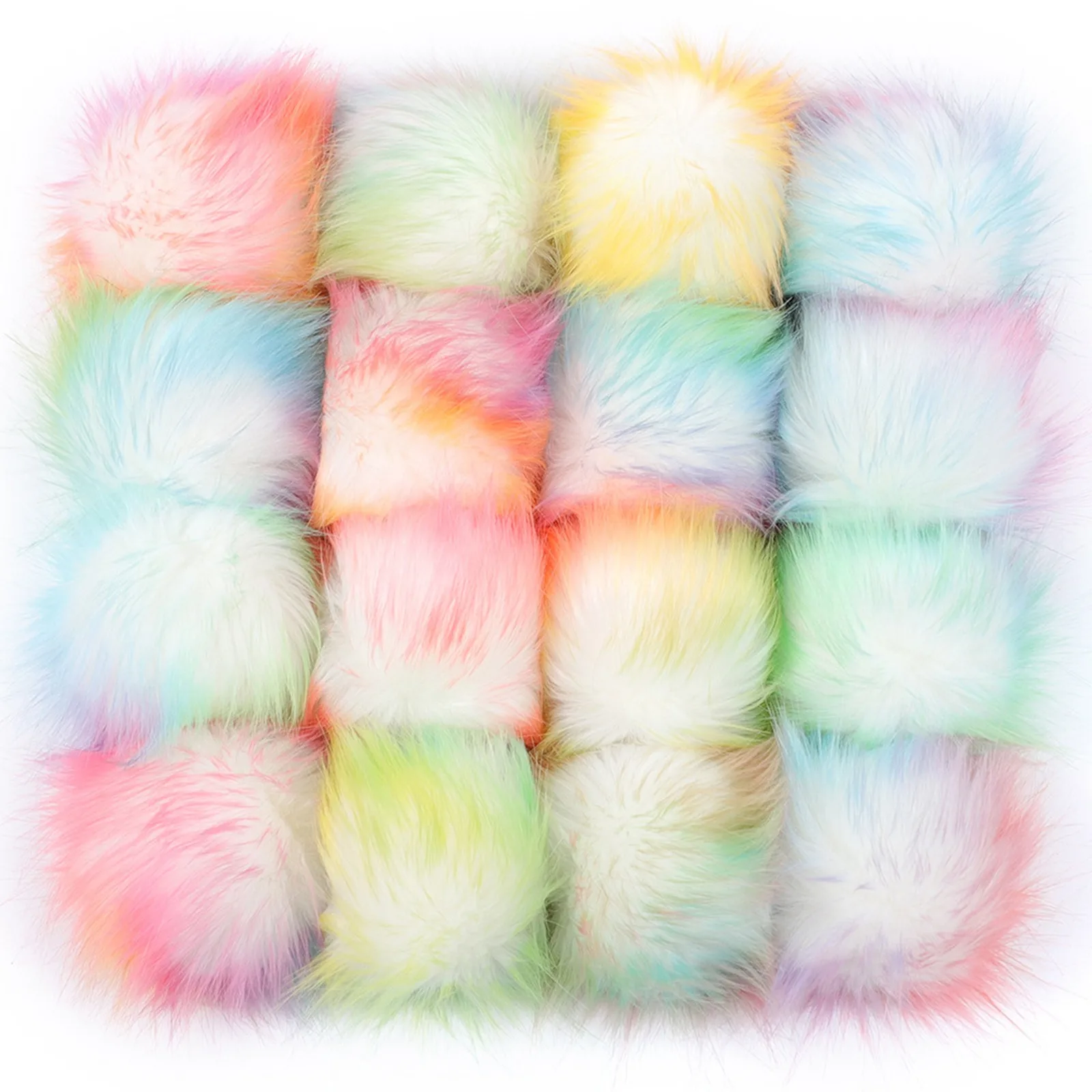 6PCs/Lot 8cm Single Color False Fur Pompom Hairball Hat Ball Fake Fox Fur Hat Ball Pom Pom DIY Handmade Clothing Hat Accessories