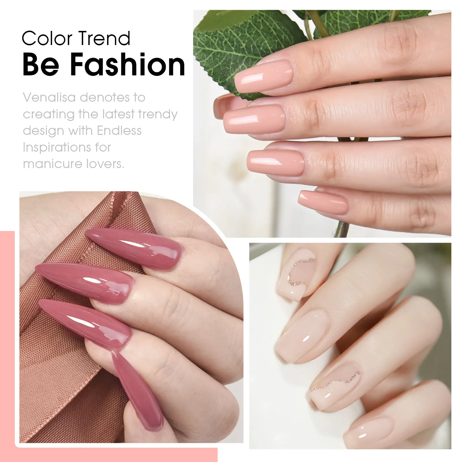 Venalisa Gel-Nagellack-Set, VIP-Kollektion, HEMA-FREI, Nagelgel, rosa Farbe, semi-permanenter Lack, Marken-Geschenkset, 6 Stück x 7,5 ml – Detail 17