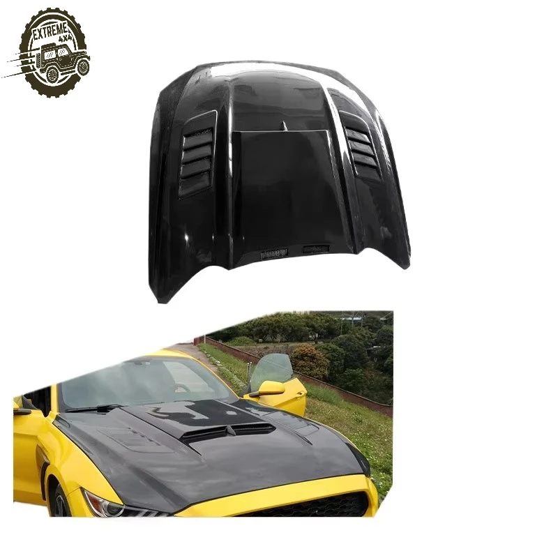 

High Quality Flame Style Carbon Fiber Engine Hood Car Hood Bonnet Cover For Ford Mustang 2015-2021