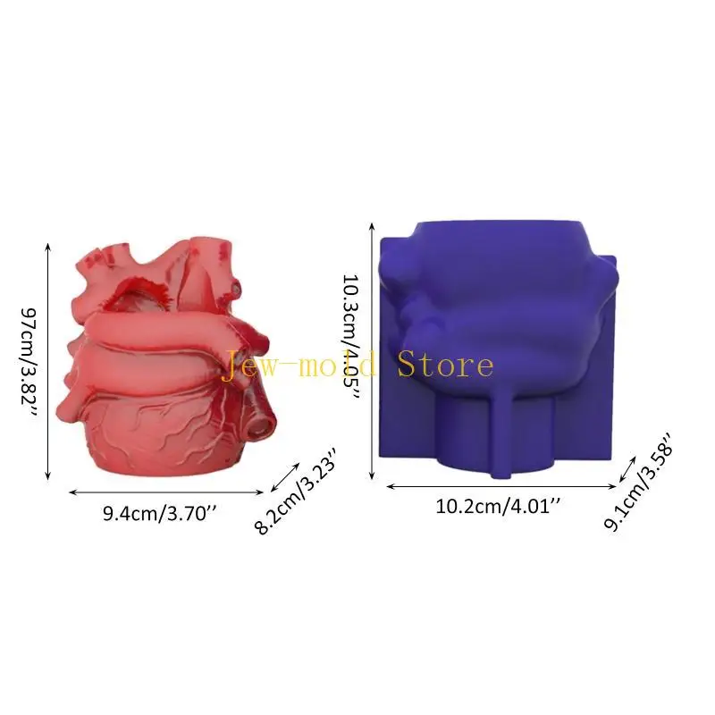 C71B HEART PEN حامل زهرة وعاء القالب الراتنج الايبوكسي القالب الجص أداة صنع الجص