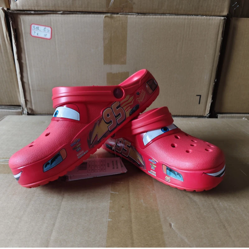 

Lighting Mcqueen x Krocs Waterproof Slipper Outdoor Sandals Casual Breathable Ankle-Wrap Eva Adult Shoes Beach Slippers Sandals
