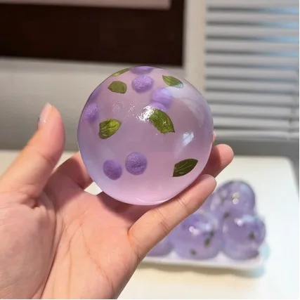 Fruchtsorbet-Kokosnussöl-Stressball, weiches Spielzeug, butterweicher Frucht-Mochi-Quetschball, ASMR Anti-Stress-Fidget-Spielzeug für Erwachsene – Detail 2