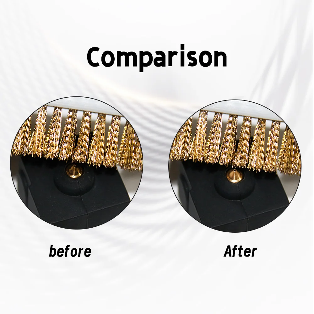 طابعة ثلاثية الأبعاد فرشاة أسنان من الأسلاك النحاسية ، مقبض فرشاة نحاسية ، كتلة فوهة ، تنظيف ساخن ، أجزاء السرير الساخنة