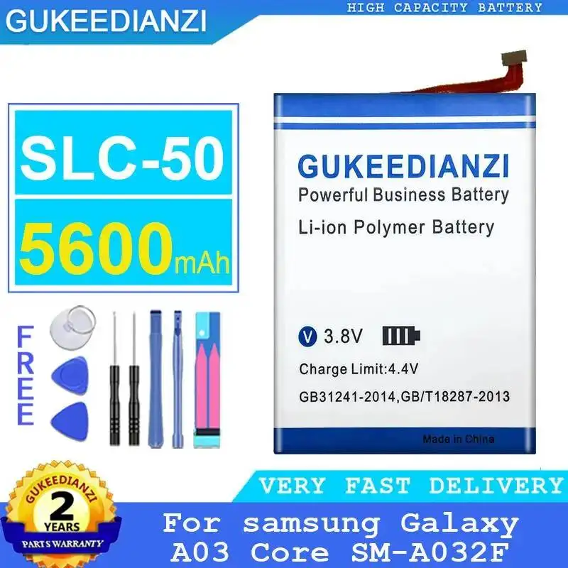 

Высокопроизводительная батарея SLC-50 5600 мАч для мобильного телефона Samsung Galaxy A03 Core SM-A032F, надежная замена