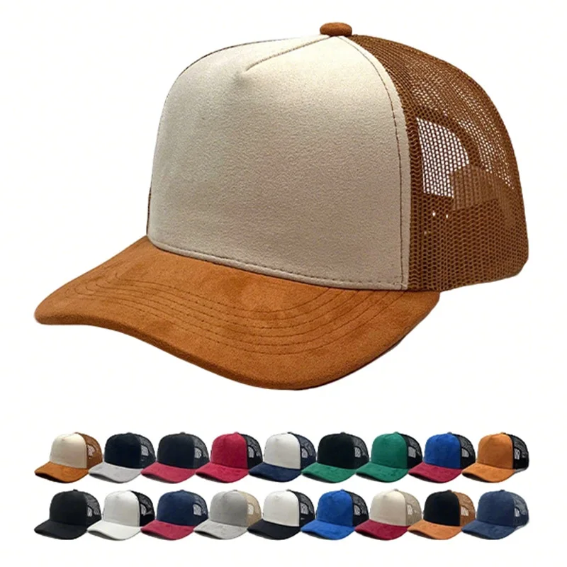 Trucker Hats Five-panel Suede Baseball Cap Men and Women Breathable Color Matching Cheer Caps Dad Hats Spring/Summer New