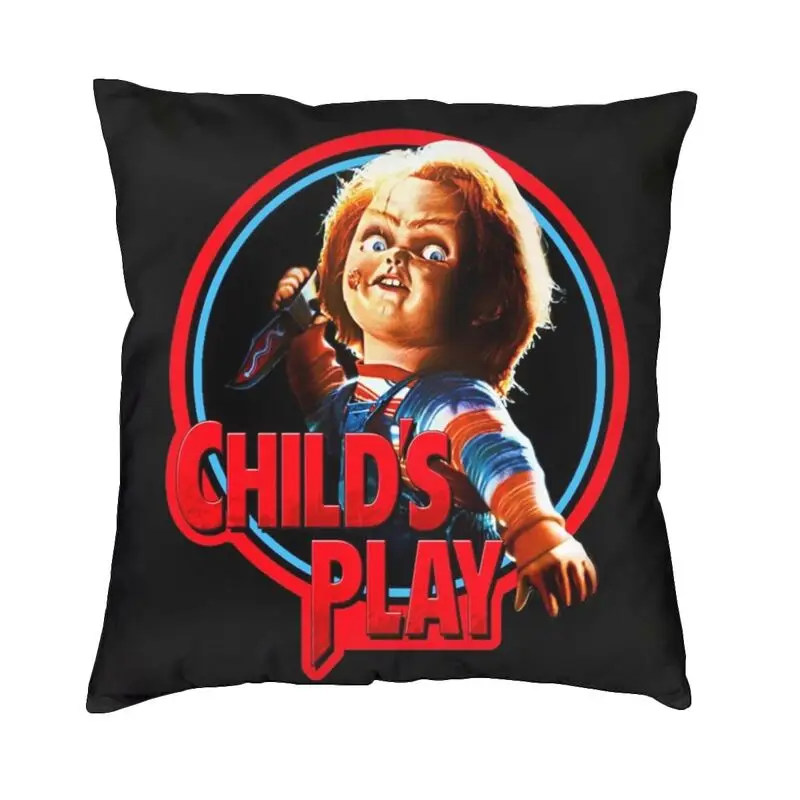 Child's Play Chucky Cushion Cover 45x45cm Velvet Halloween Horror Movie Throw Pillow Case for Sofa Square Pillowcase Home Decor