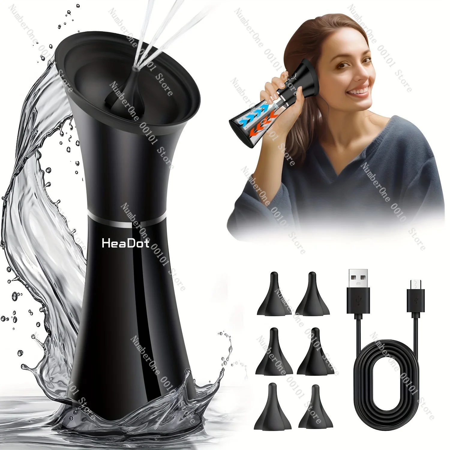 Electric Ear Wax Removal System Water Powered Ear Cleaning