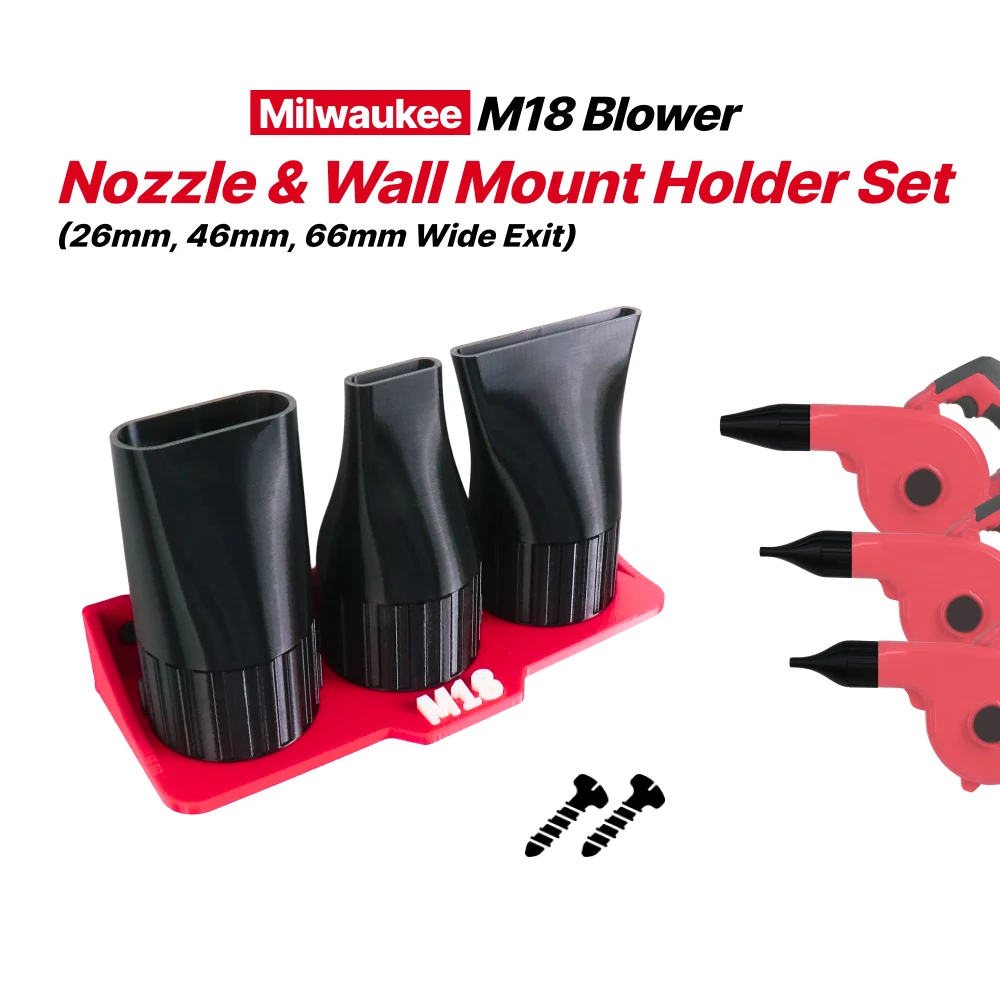 

compatible Milwaukee M18 Blower Wide Flat Nozzle&Wall mount Set
