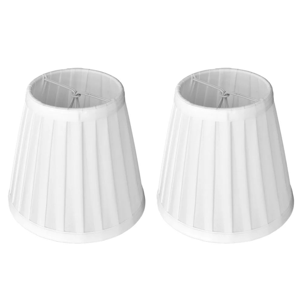 2PCS White/Yellow/Red Small Lamp Shade Fabric Clip On Design Clip On Lamp Shade Lightweight Pleated Fabric Lampshade Chandelier