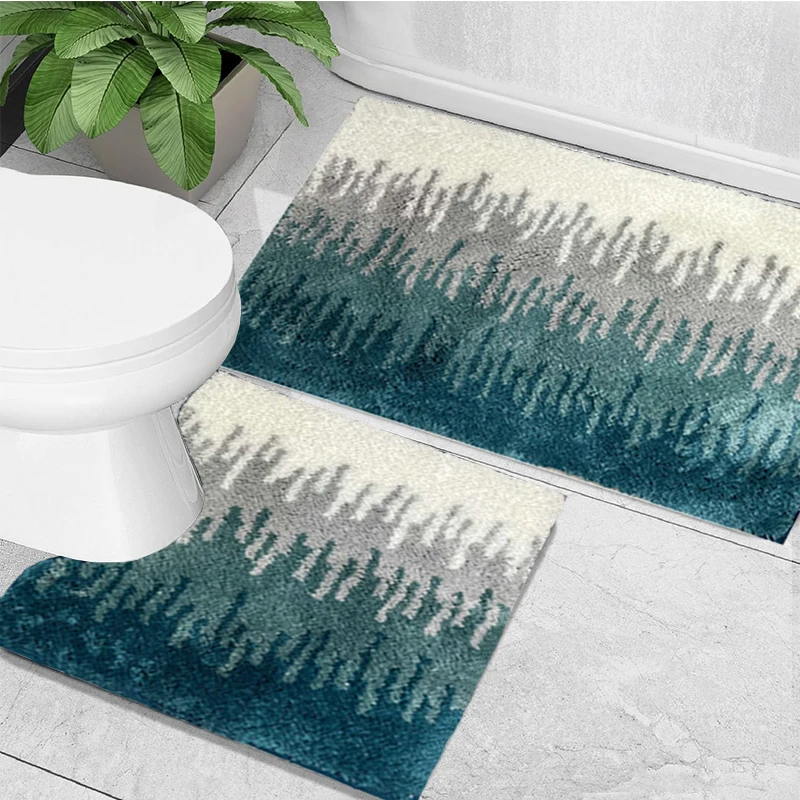 

Luxury Bathroom Rug Set 2 Piece Microfiber Bath Rugs U-Shaped Contour Toilet Rug Bathroom Mat