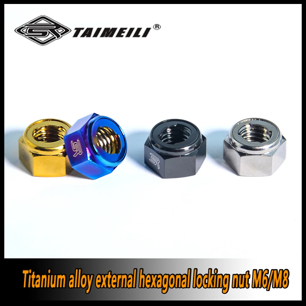 TAIMEILI 1 Stück/4 Stück/8 Stück/10 Stück Sechskant-Sicherungsmutter aus Titanlegierung M4/M5/M6/M8/M10/M12 für Fahrradmodifikation und -reparatur – Detail 3