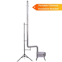 Soporte de aislamiento de chimenea retráctil para exteriores, tienda de campaña portátil, soporte de estufa de acero inoxidable, soporte de chimenea escalable para acampar, nuevo