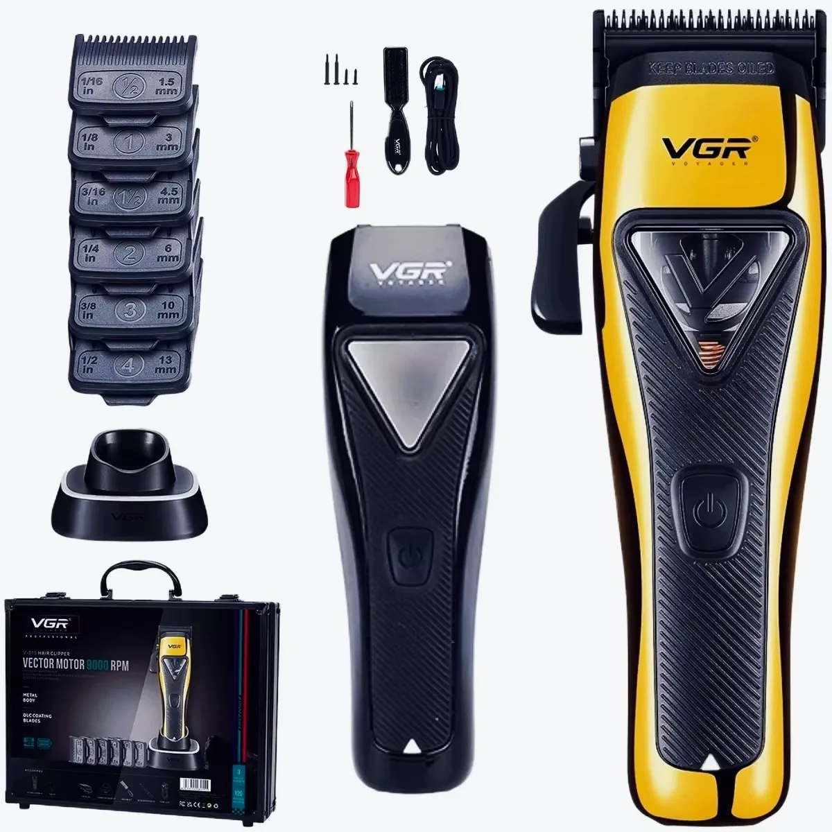 VGR Trimmer Professional Hair Clipper 9000 RPM Haircut Machine Vector Motor Hair Cutting Machine Electric Trimmer for Men V-015