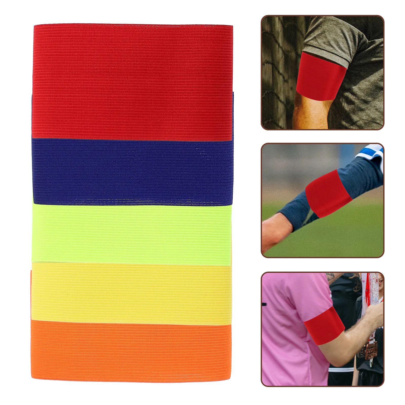 5pcs Football Armband Anti-Slip Soccer Arm Band For Adults Professional Football Armbands Wear-Resistant Team Leader Sports Band