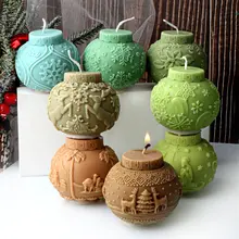 3d bola de natal vela molde de silicone diy em relevo lanterna bola vela perfumada fazendo molde natal elk concreto gesso molde