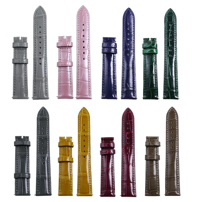 Correa de 20mm22mm para hombres y mujeres, correa de reloj fina y suave hecha a mano, piel de cocodrilo, Soleil Armani longines12mm13mm14mm16mm18mm