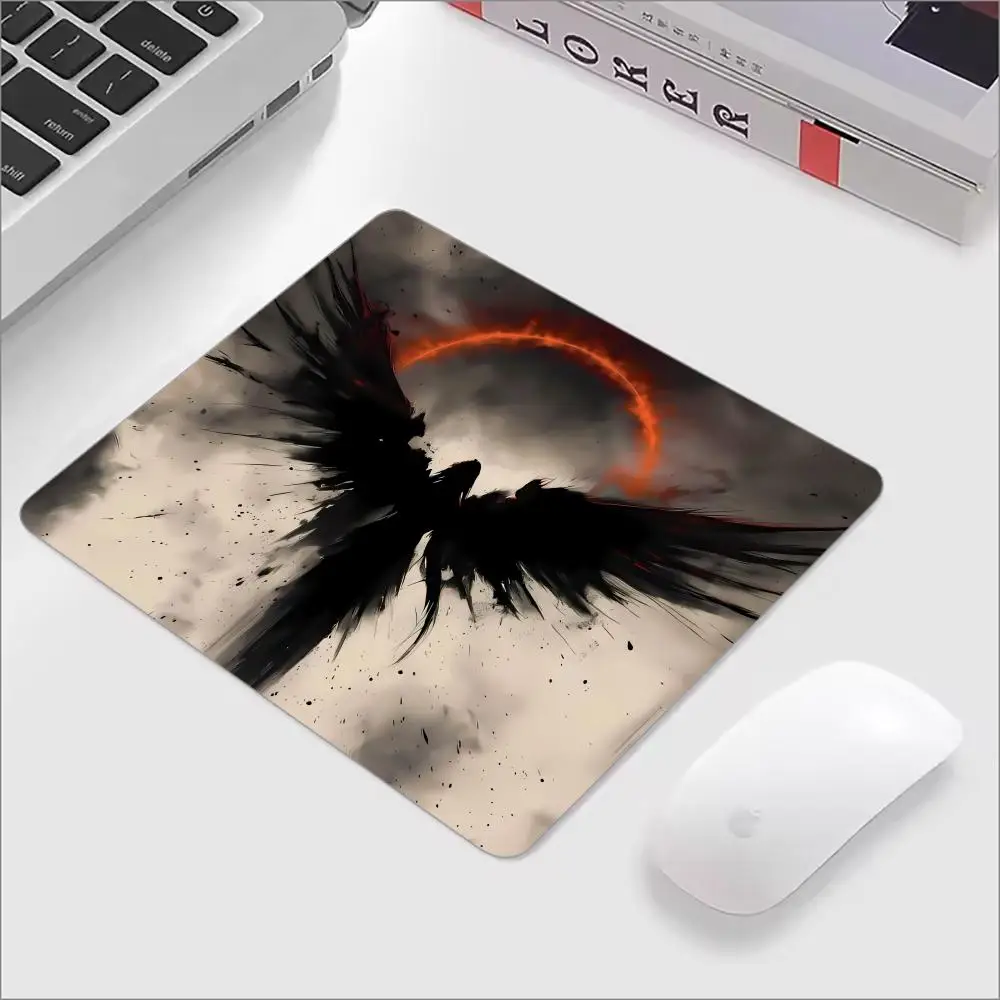 

Dark Fallen Angel Mouse Pad 22X18 Computer Accessories Office Game Table Mats Rubber Anti-slip Mousepads Small Decor Desk Pads