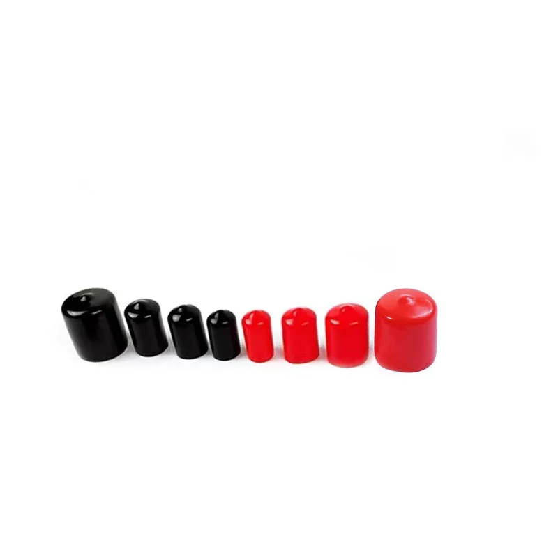 丸いプラスチックパイプ用のPVCゴムエンドキャップ,スレッド,スチールパイプクランプ用のプラスチックプロテクター,3mm-25mm,100個,200個。
