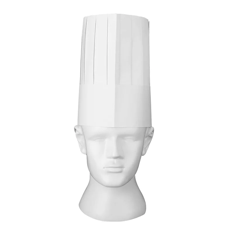 

Disposable Chef Hat 10 Pcs Non-Woven High Hats Men's and Women's Kitchen Thickened Work Cap Catering Breathable Cooking Caps