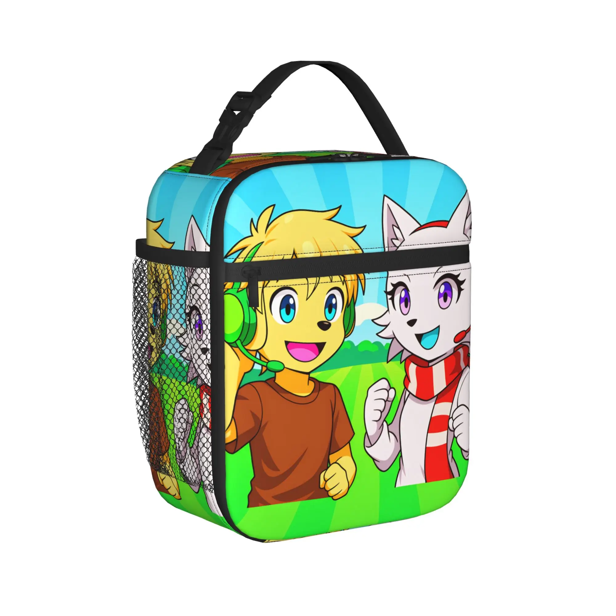 Tylers And Snowi Gaming Lunch Bag  Convenient Lunch Box Adult Picnic Print Cooler Bag Fun Oxford Tote Food Bags