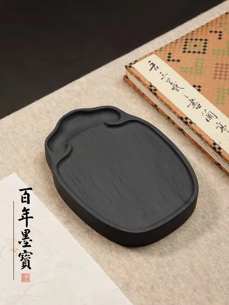 6 Inch Natural Stone Ink Stone, Chinese Traditional Calligraphy Grinding Tool For Painting (15x11x2.1cm)