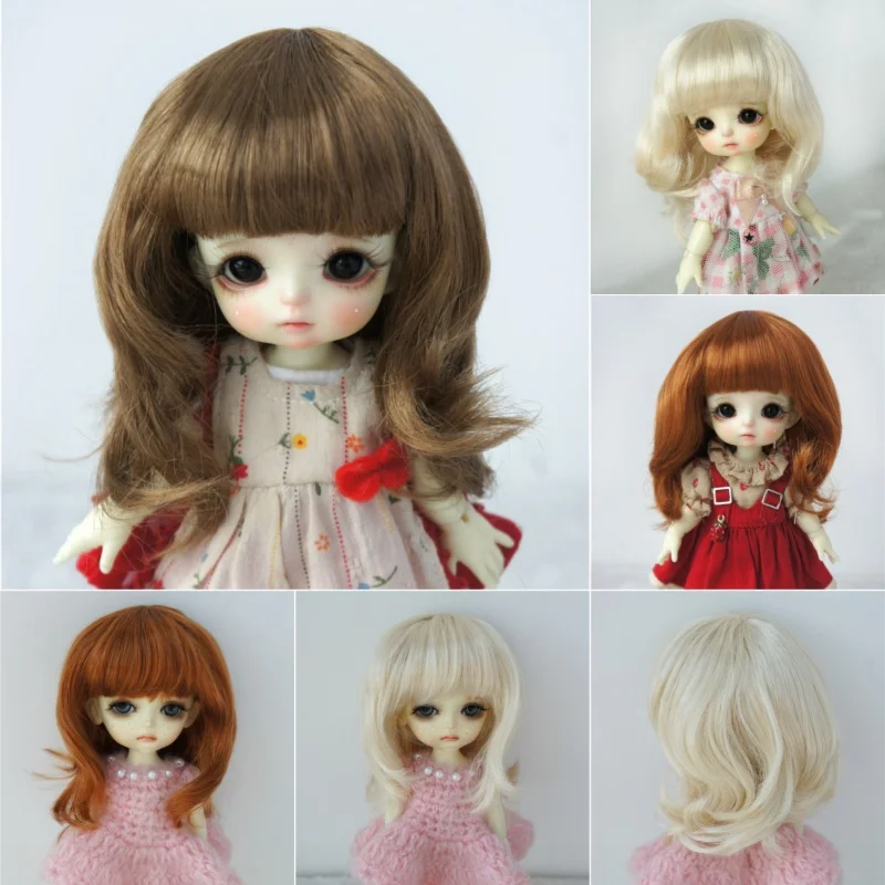 Jusuns Hair  JD045 3-4inch 4-5inch  5-6inch OB11 Long Nature Curls Snthetic Mohair BJD Wigs Lati Yellow Tiny Doll Accessories