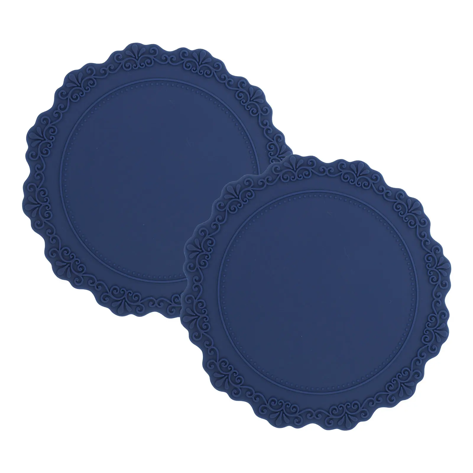 2Pcs Silicone Place Mats Embossed Waterproof Kitchen Table Mats Heat Resistant Dining Table Supplies Oven Microwave Refrigerator