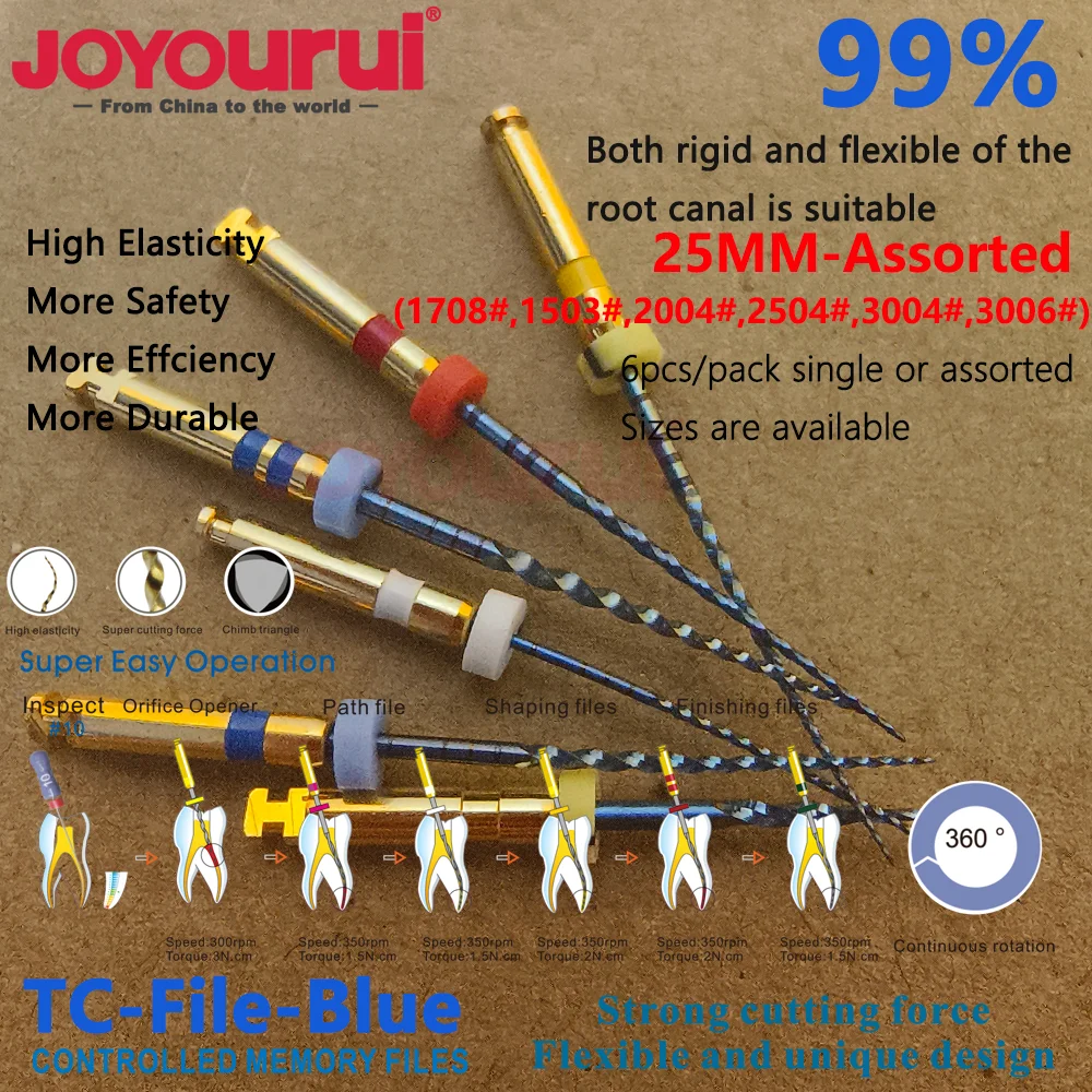 6pcs 25mm/21mm/31mm 0315# Flexible Dental Instrument Endo Motor Files Endo Rotary Endodontic Files Path Glide Files Dentistry