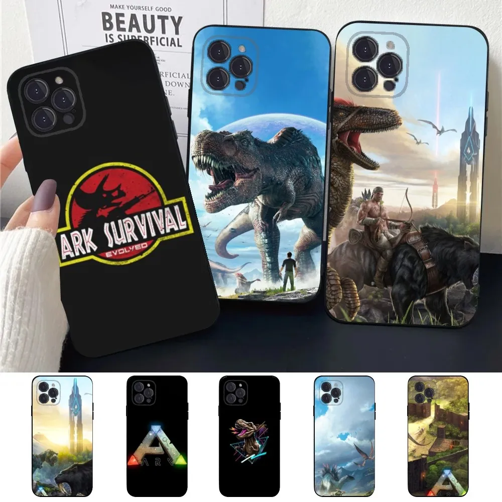 Game A-ARK Survival Evolved  Phone Case For Apple iPhone 15,14,13,12,11,XS,XR,X,8,7,Pro,Max,Plus,mini Silicone Black Cover