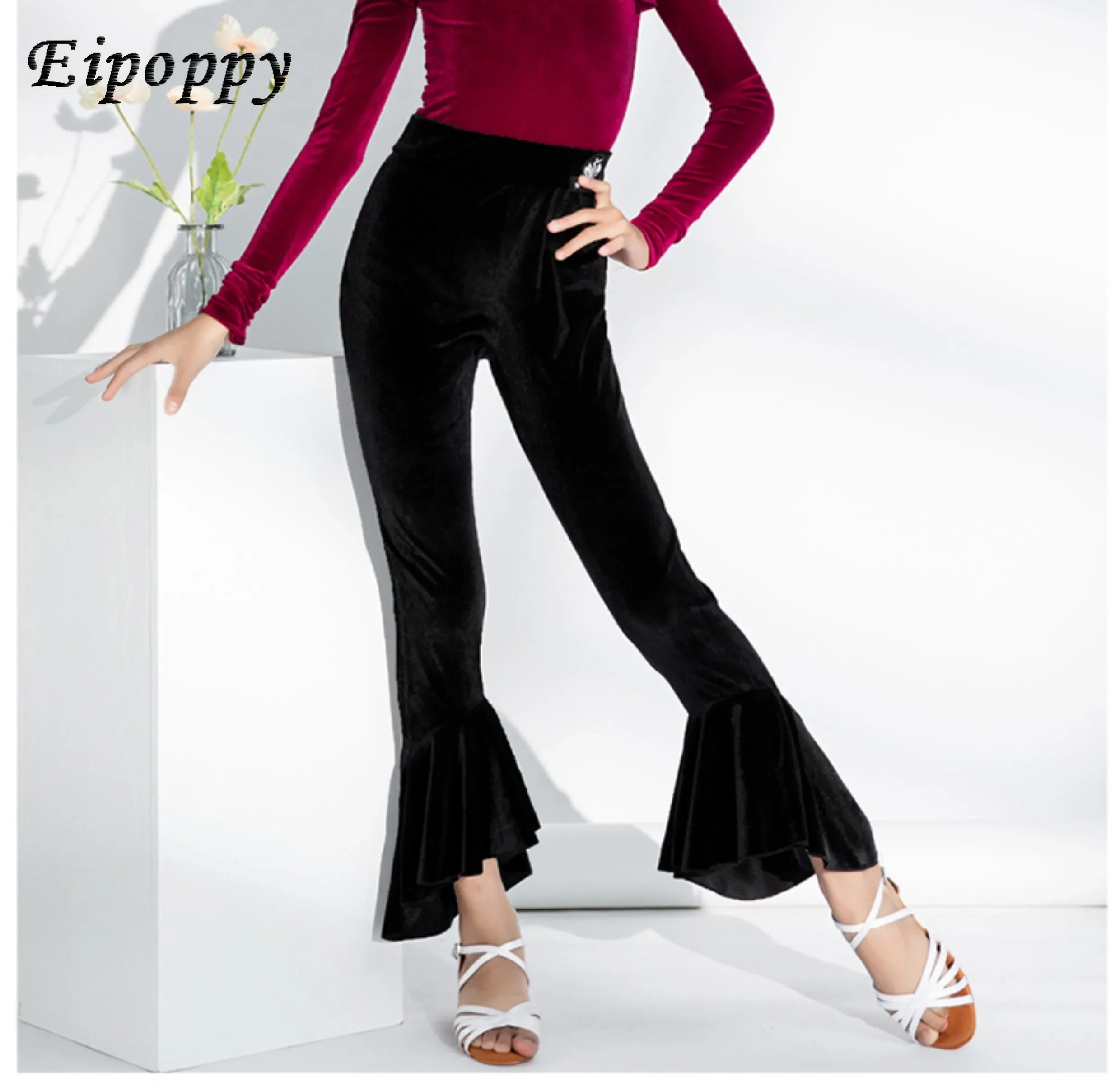 여아용 라틴 댄스 연습복, 댄스 스커트, 가을 및 겨울 라틴 바지