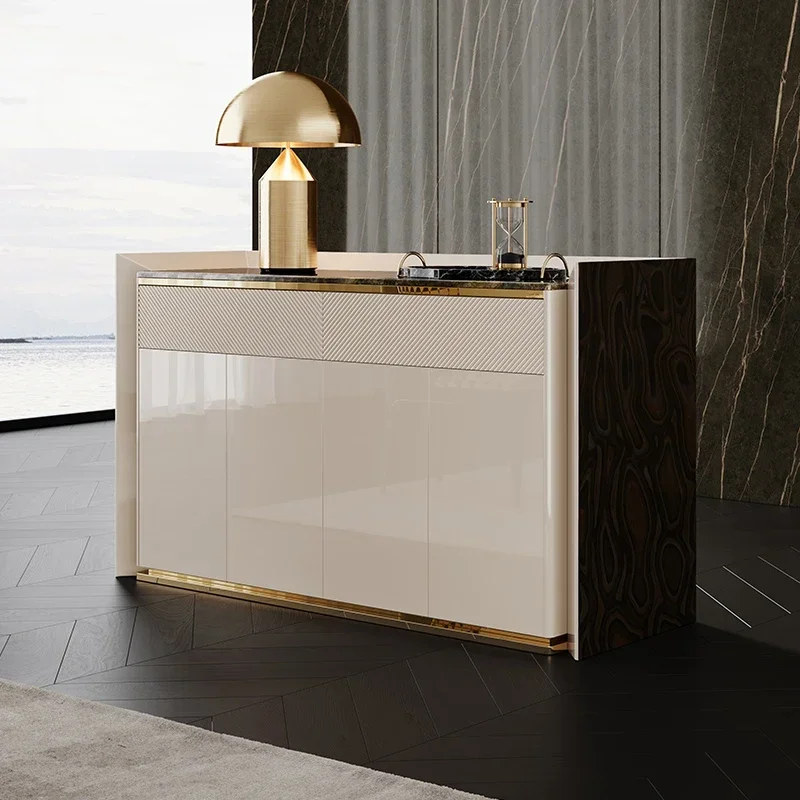 

High-end modern light luxury entrance cabinet against the wall restaurant storage