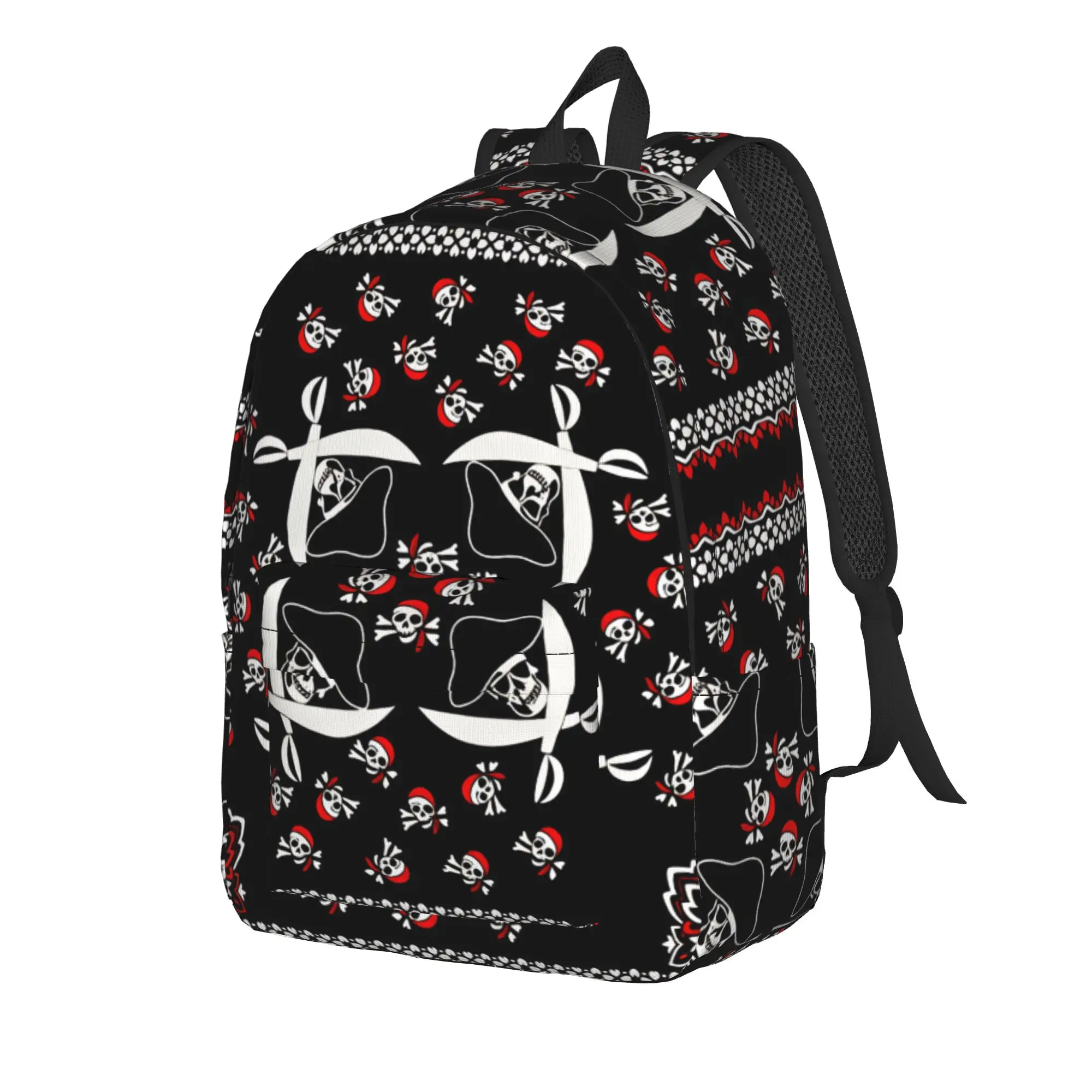 Pirate Red Backpack  Workout Backpacks Men Design Big High School Bags Streetwear Rucksack