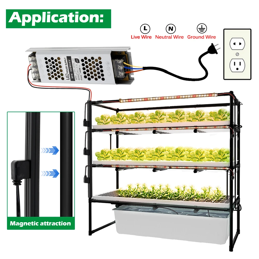 Lampu Tumbuh LED dengan Jalur Konduktif Spektrum Penuh Seperti Matahari Lampu Phyto LED 7W 50Cm Lampu Bar LED untuk Tanaman Dalam Ruangan Bibit Bunga