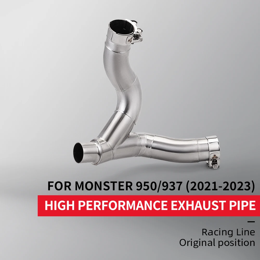 

For Monster 950/937(2021-2023) Motorcycle Exhaust Escape Systems Middle Link Pipe Stainless Steel Connection Original