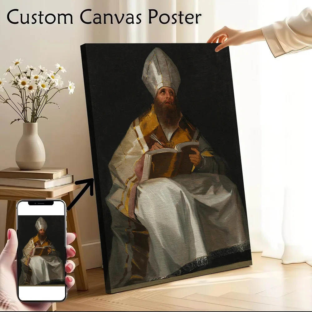 Painting of a Bishop Printed Canvas Poster Personalized High Quality Wall Art Paintings for Wand Deko Decor Living Room Bedroom