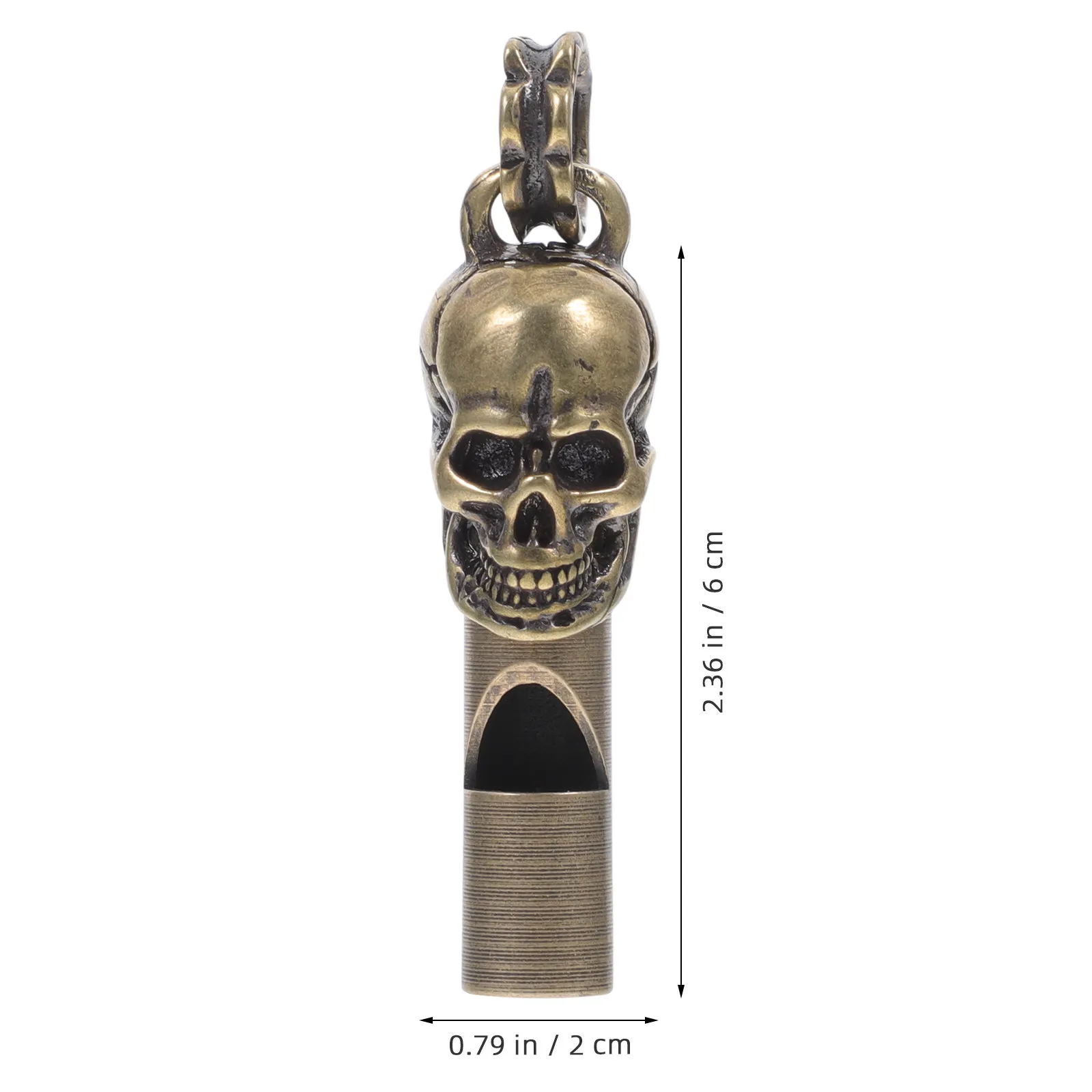 Skull Head Copper Whistle Creative Loud Outdoor Camping Emergency Survival Sports Themed Party Scary Design Portable Metal