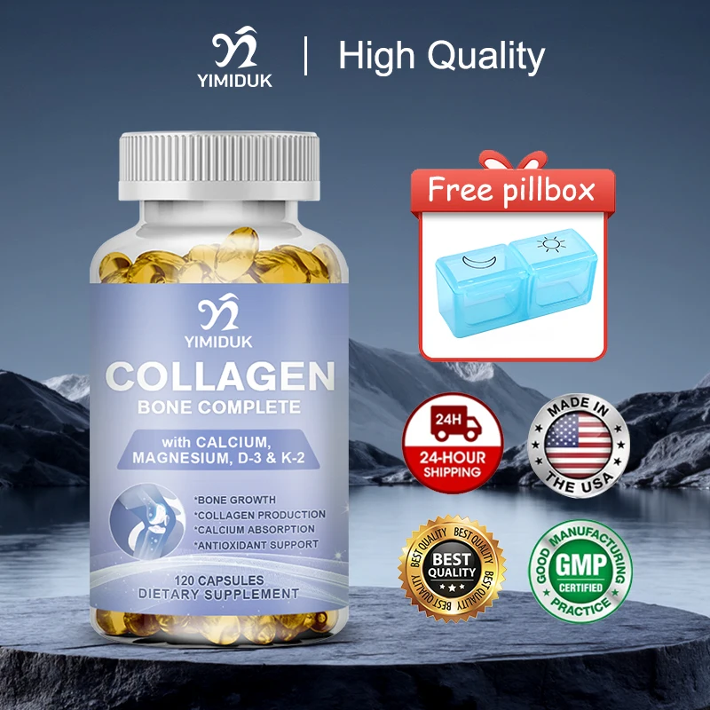 

Collagen Bone Complete Capsules, with Vitamin C, Support Boost Energy & Metabolism, Bone Growth, Improve Immunity, GMP Certified