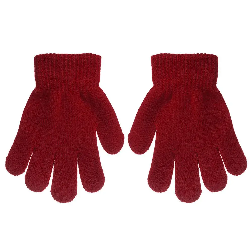 Candy Color Warm Boy Girl  Stretch Knitted Glove