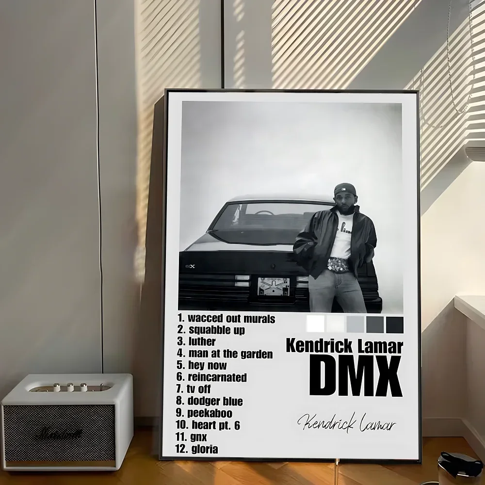 Kendrick Lamar Good Kid Maad City Album Art Poster Vintage Whitepaper Wall Decor for Home Room Bar Cafe