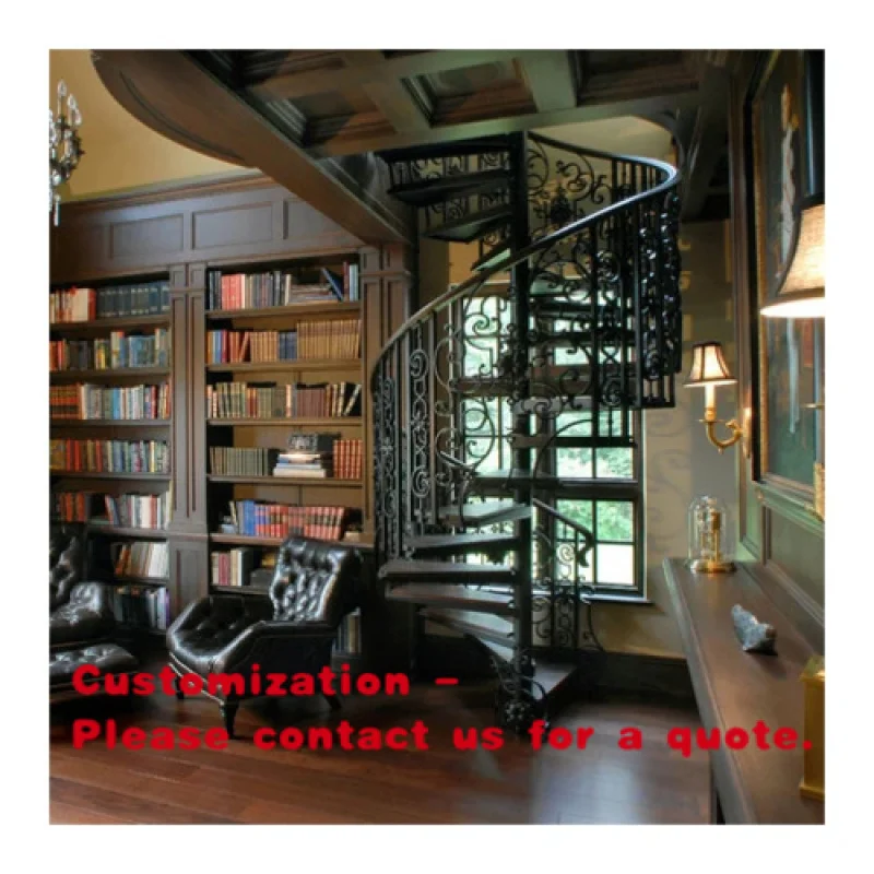 

custom.Study Classical Style Forged Iron Stairs Custom Black Carbon Steel Indoor Stairs