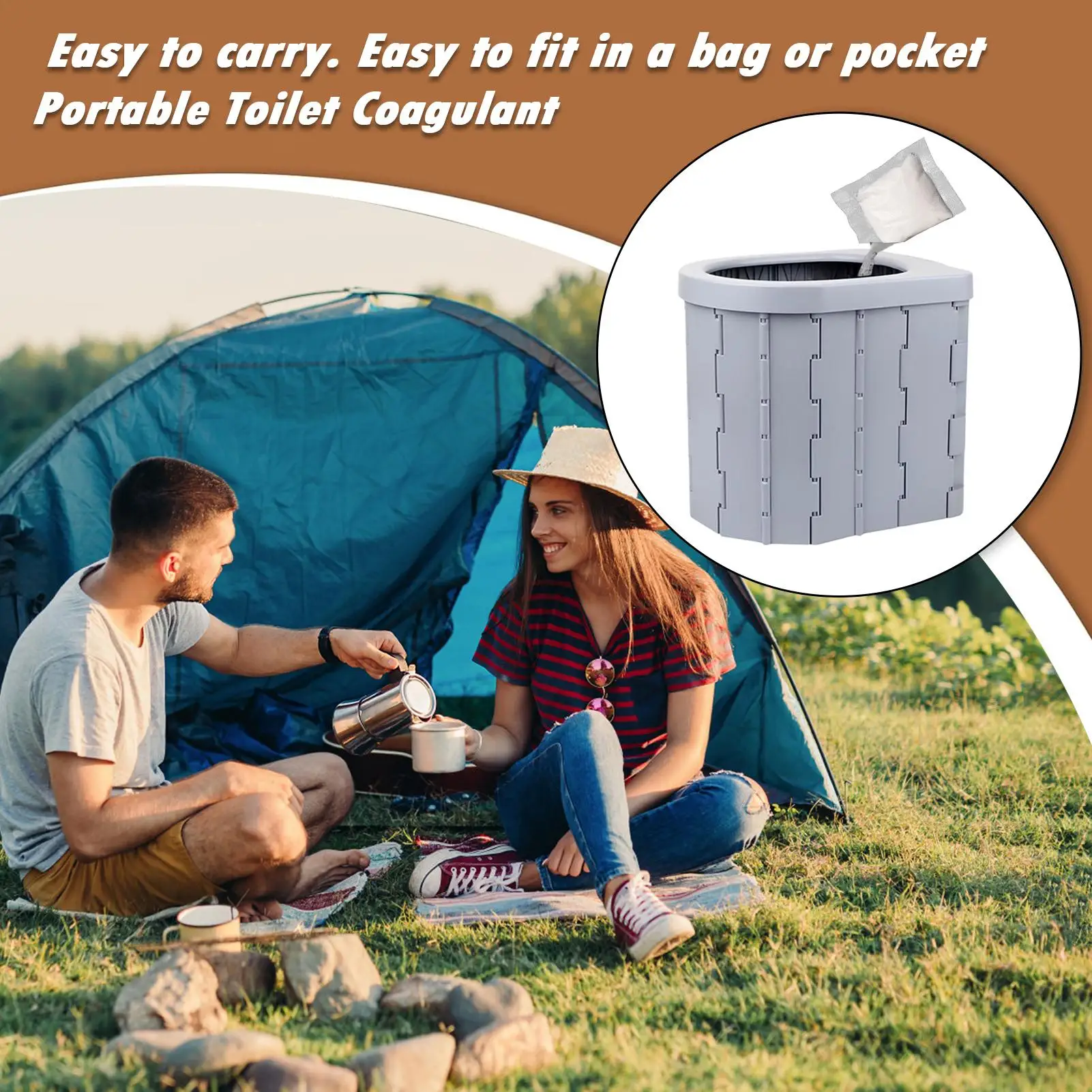 Toilet Absorbent Powder 30 Pieces Camping Toilet Powder Odor Neutralizer Pee Solidifier for Camping Mountaineering Travel Hiking view 3