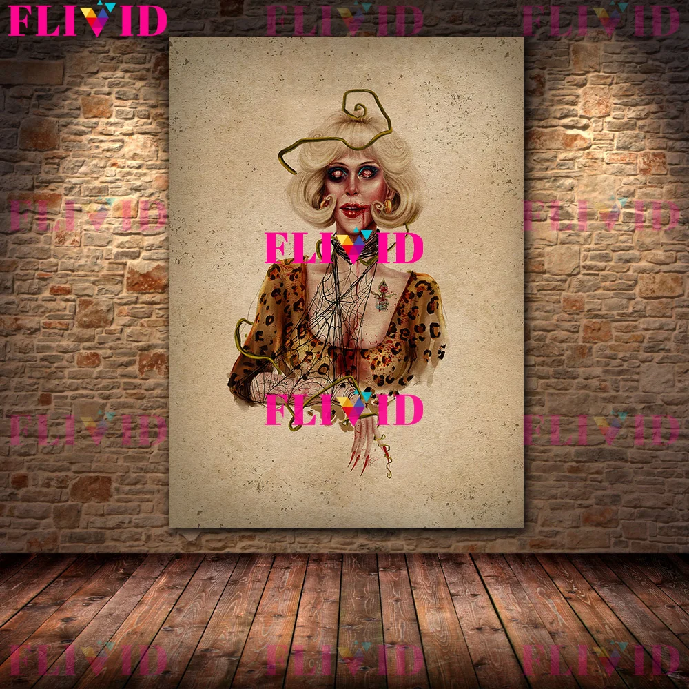 Hell Monk And Scary Clown Vintage Portrait Wall Art Canvas Painting,Creepy Horror Movie Characters Art Poster Print Decoration