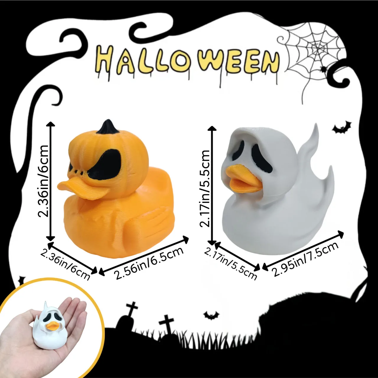 ديكور Duck Halloween عبارة عن ديكور منزلي وخفيف الوزن للاستخدام الداخلي/الخارجي للحفلات وعروض الرف والعطلات في ديسمبر