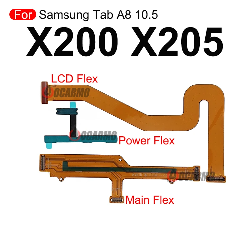 For Samsung Galaxy Tab A8 10.5 X200 SM-X205 LCD Display Connect Main Motherboard Power Volume Buttons Flex Cable Repair Part