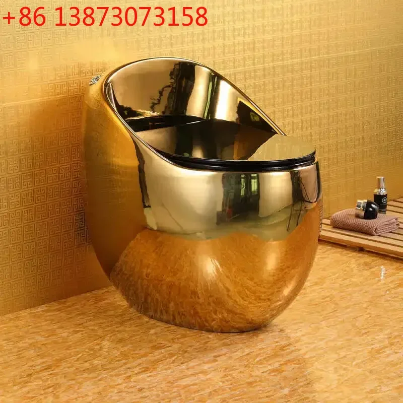 

Европейский стильный персонализированный золотой унитаз с креативным дизайном, супер-вихревым сифоном и бесшумным смывом.