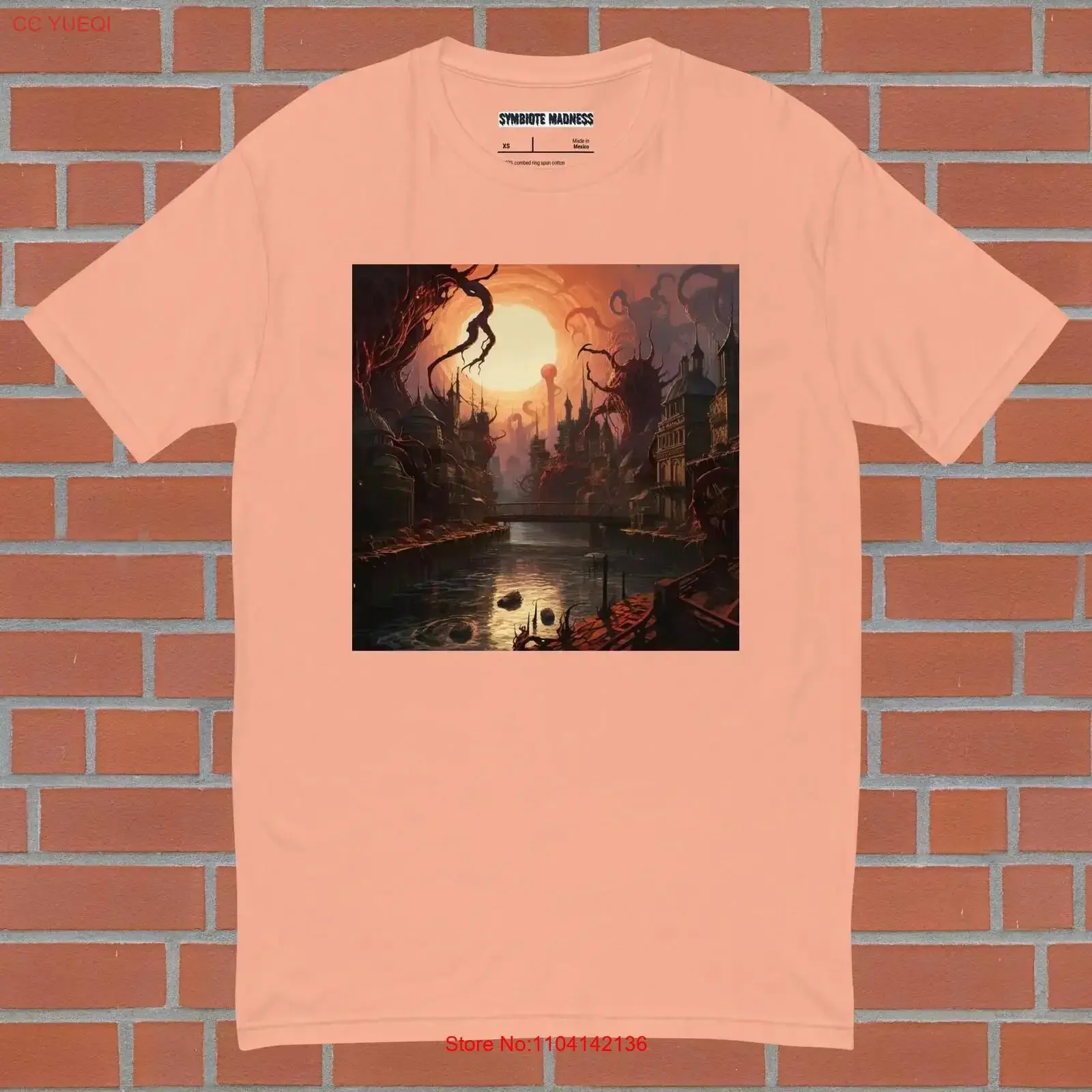 

Футболка Symbiote City, винтажная стираная повседневная дышащая стильная растянутая удобная мягкая дизайнерская одежда унисекс с рисунком homme