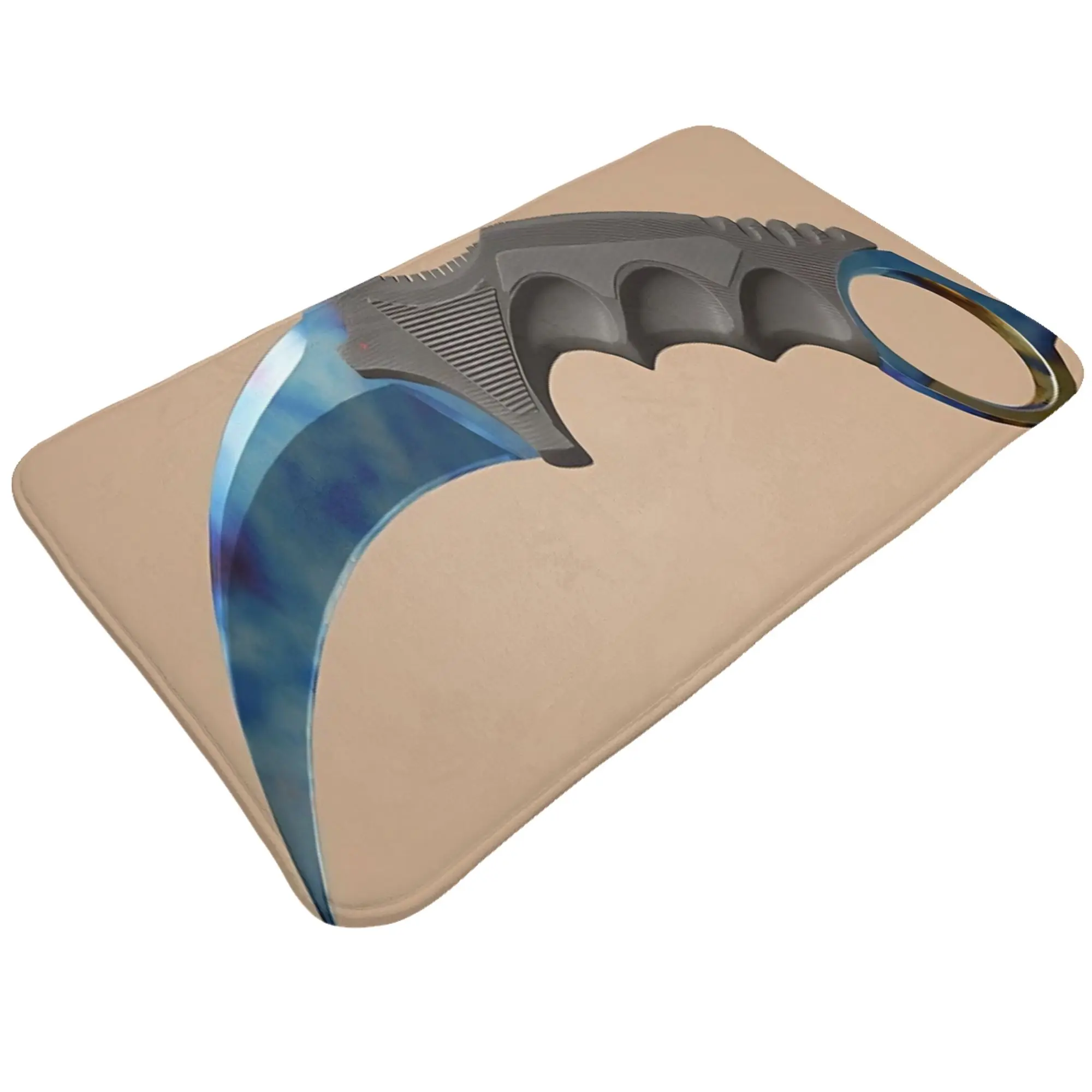 Karambit Case Hardened Blue Gem  Non-slip Doormat Bedroom Mat cs go Welcome PatternHomeDecor